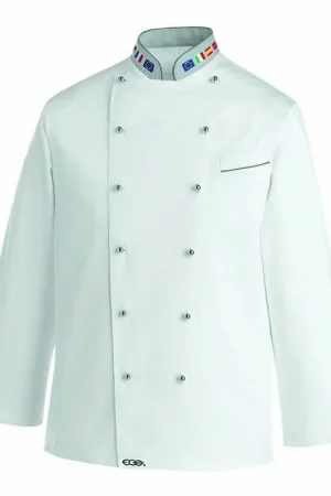 Acquista Ora Giacca da cuoco Unisex Colletto Europa in Cotone di Egochef