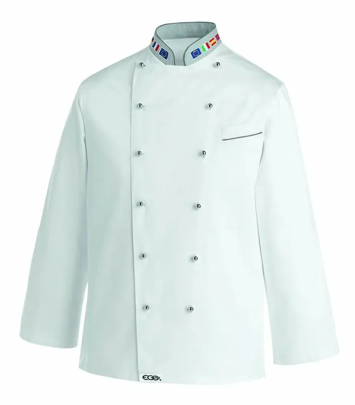 Acquista Ora Giacca da cuoco Unisex Colletto Europa in Cotone di Egochef