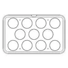 11 impronte tonde Ø 90 x h 20 mm - Piastra 530x330 mm per Cookmatic Maxi Offerta Limitata