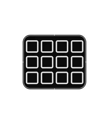 12 impronte quadrate 69x69/62x62 h 15 mm - Piastra per Cookmatic 380x330 mm Offerta Limitata