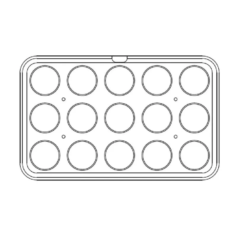 15 impronte tonde Ø 80 x h 20 mm - Piastra 530x330 mm per Cookmatic Maxi Miglior Prezzo
