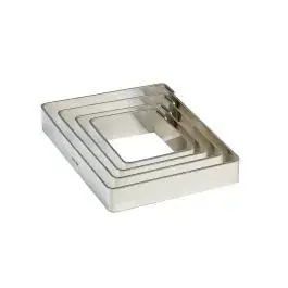 Reso Gratuito Fascia inox quadrata 140 x 140 x h 20 mm - 2/4 porzioni