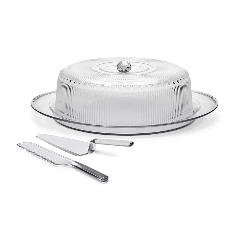 A Buon Prezzo Tortiera trasparente con coperchio e accessori Fade