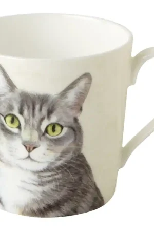 A Buon Prezzo Mug tazza con gatto Bone China 350 ml IHR Farm Cat Cream
