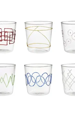 A Buon Prezzo Set 6 bicchieri acqua assortiti colorati Galbiati Milano Lollipop