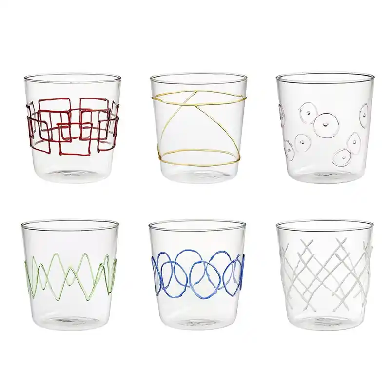 A Buon Prezzo Set 6 bicchieri acqua assortiti colorati Galbiati Milano Lollipop