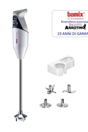 Promozione Esclusiva Bamix Gastro PRO-3 bianco 350 W - minipimer frullatore a immersione - Garanzia a vita sul motore.