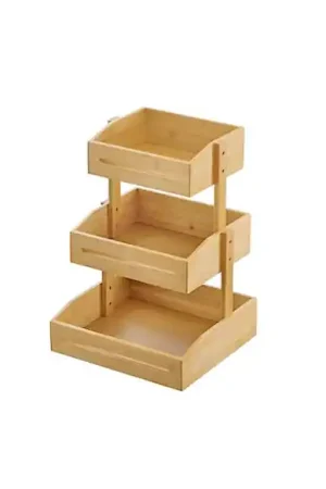 Reso Gratuito ESPOSITORE BUFFET BAMBOO CM.33X30X41H 3 RIPIANI