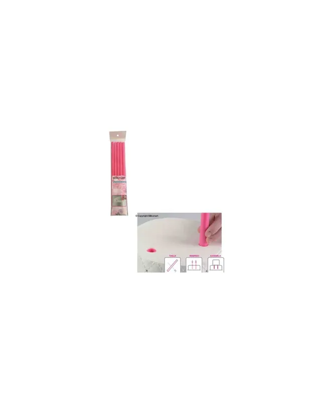 10 Pioli in plastica per torte a piani fucsia Spedizione Espresso