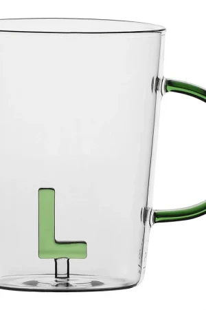 A Buon Prezzo Set da 3, Tazza Borosilicato L, Allalettera - Vetro borosilicato, 440 cc