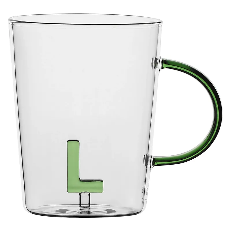A Buon Prezzo Set da 3, Tazza Borosilicato L, Allalettera - Vetro borosilicato, 440 cc