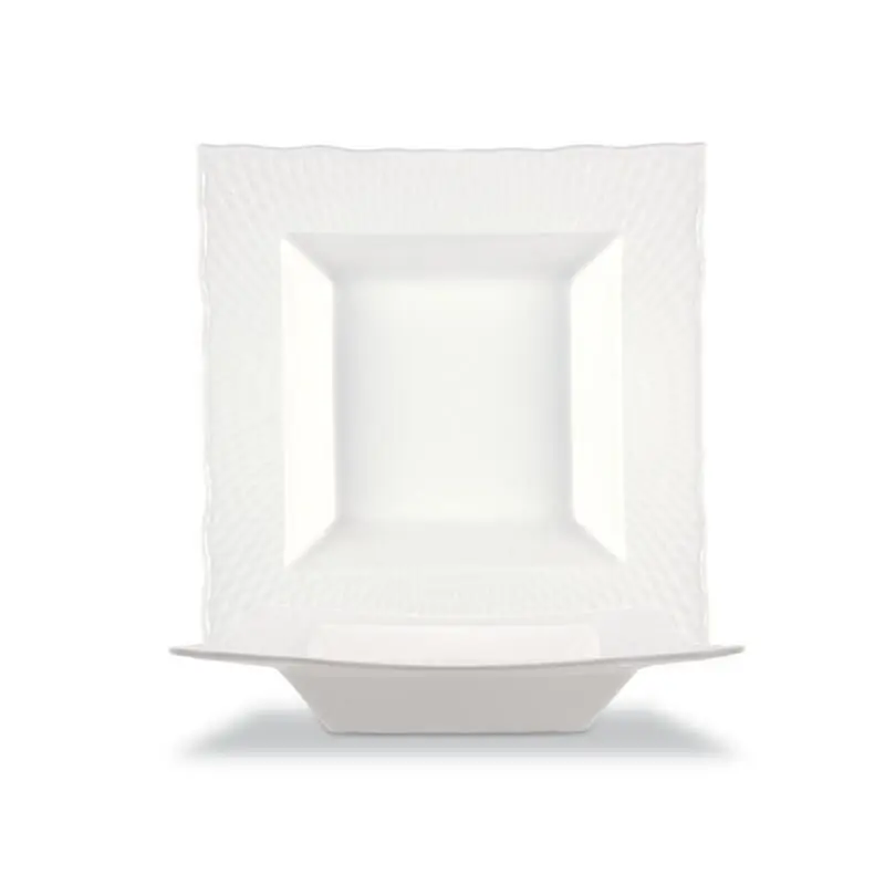LE COQ Oniros Piatto Fondo quadro color avorio 25,5x25,5 cm - Confezione 3 pezzi Offerta Del Giorno