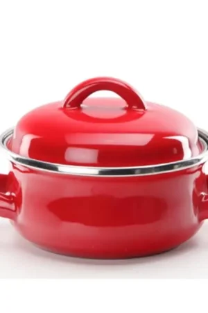 ILSA Mini Casseruola con coperchio Rossa in ferro smaltato porcellanato cm 10 Compra Oggi Stesso