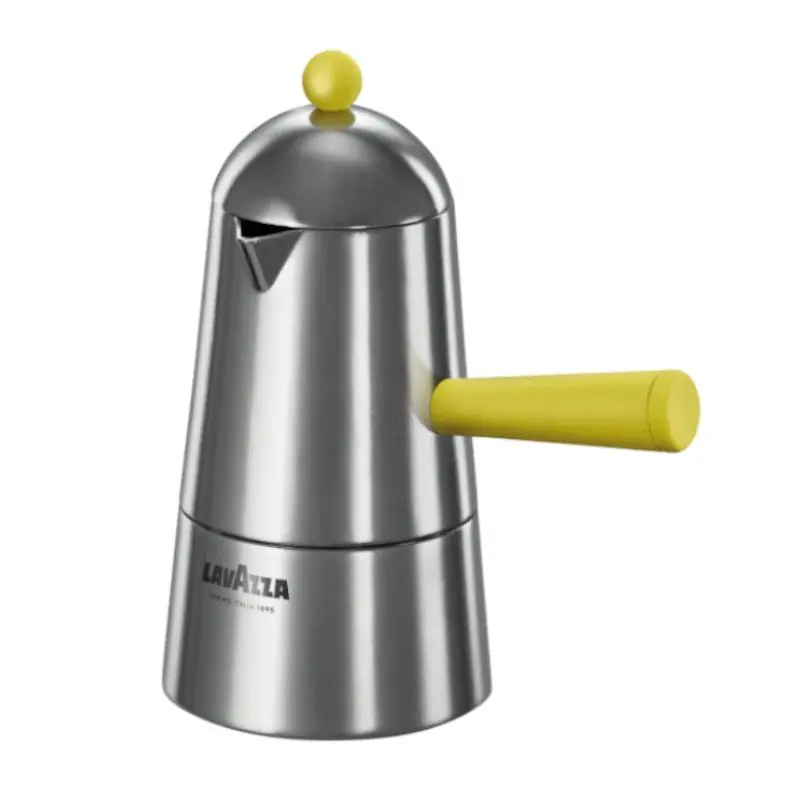 Acquista Ora CARMENCITA POP LAVAZZA Caffettiera Induzione Alluminio con manico e pomolo giallo 6 Tazze