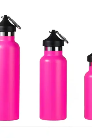 Vendita Finale ILSA Borraccia termica doppia parete con moschettone e custodia in acciaio inox 18/10 - Fucsia