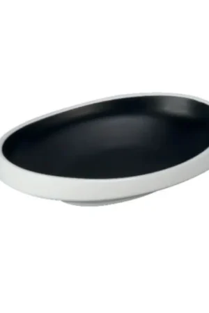 Miglior Prezzo EFAY Taiji Piatto fondo ovale nero in melamina cm 25,4x19,1x5,3