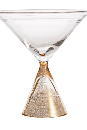 Affare Set di 2 bicchieri Clessidra da Martini con base oro
