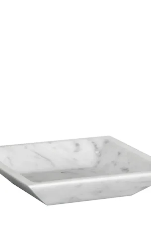 A Buon Prezzo Piatto fondo quadrato bianco di Carrara di Studioformart