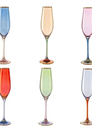 Offerta Speciale Set di 6 flûte da champagne policromi