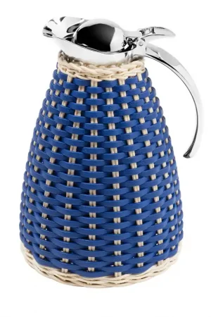 A Buon Prezzo Caraffa termica Monceau in pelle e rattan blu