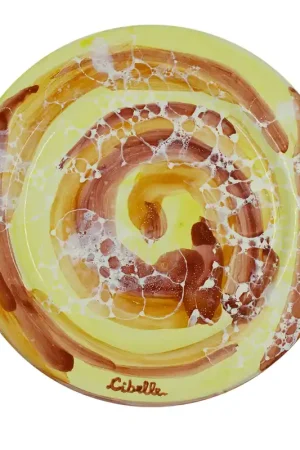Set di 4 piatti da cena in ceramica con motivo in marmo giallo Solo Oggi