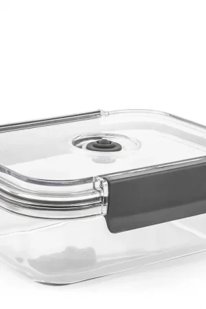 Novità H&H Contenitore Rettangolare In Vetro Con Coperchio E Valvola Sottovuoto Ml 630