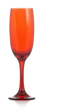PASABAHCE Set 6 calici flute Imperial in vetro rosso cl 21 Soddisfatti O Rimborsati