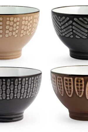 A Buon Prezzo H&H Ethnic Set 6 Scodelle Stoneware Assortite Cc500