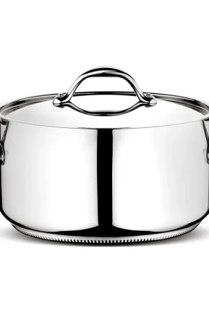 A Buon Prezzo LAGOSTINA Accademia Casseruola Fonda 2 Maniglie con Coperchio 22cm Acciaio Inox