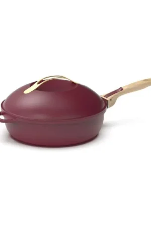 A Buon Prezzo COOKUT La Favolosa Padella Casseruola Tegame 2 Manici 8 in 1 24cm Metallo Rubino