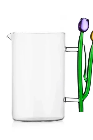 Affare ICHENDORF Botanica Brocca Brocca con Tulipani 1,5L 18cm Vetro Borosilicato